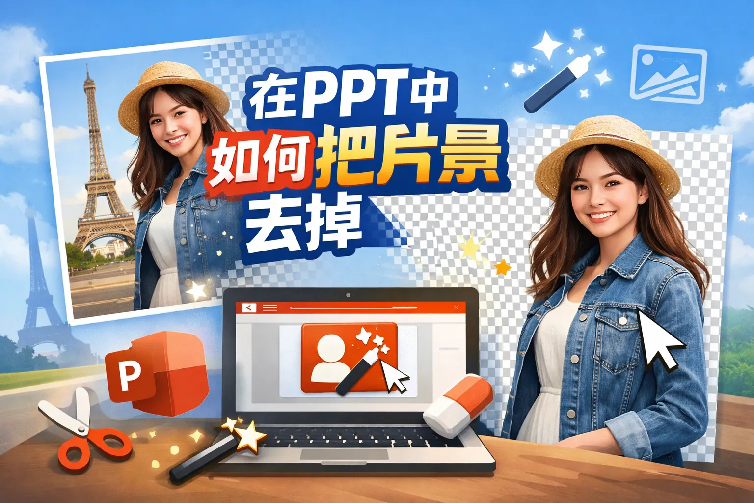 在ppt中如何把照片背景去掉