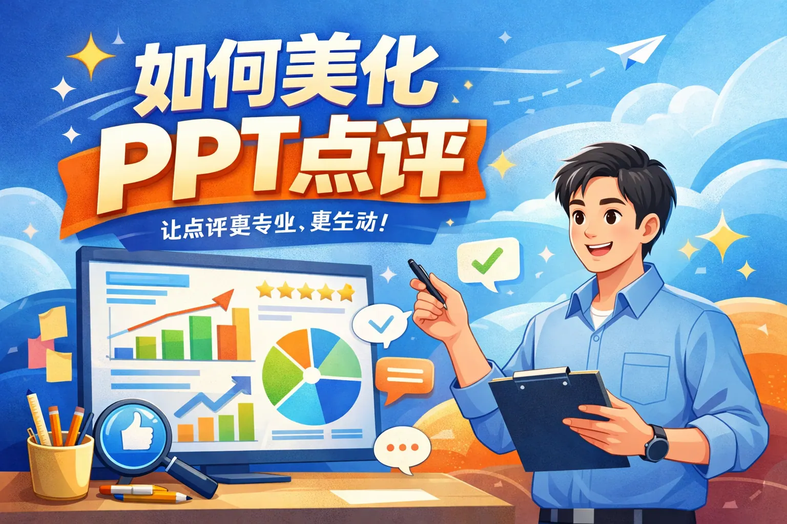 如何美化PPT点评
