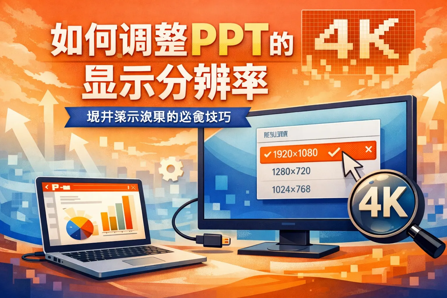 如何调整ppt的显示分辨率