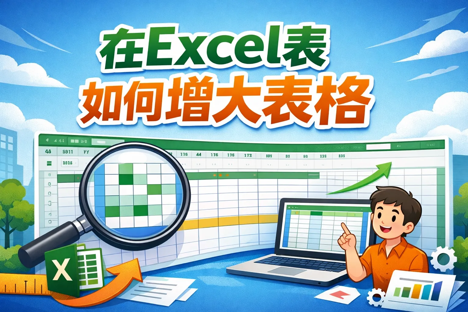 在excel表如何增大表格