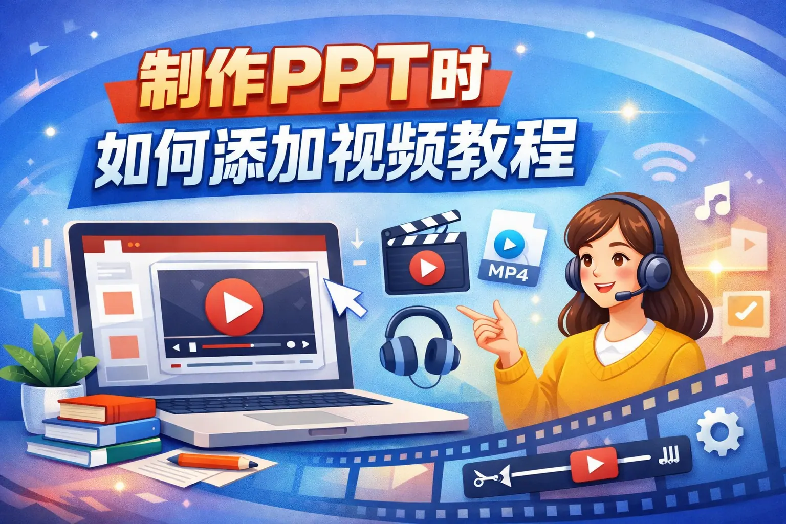 制作ppt时如何添加视频教程