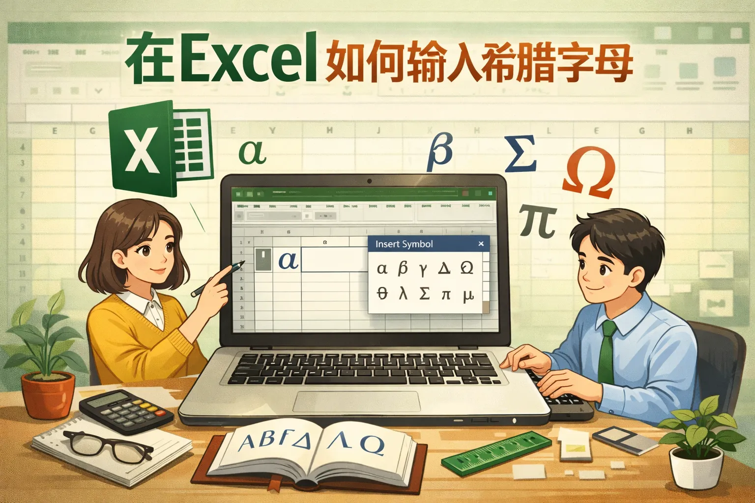 在excel如何输入希腊字母