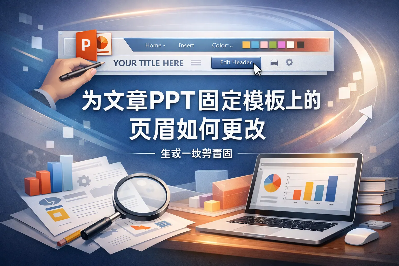 ppt固定模板上的页眉如何更改