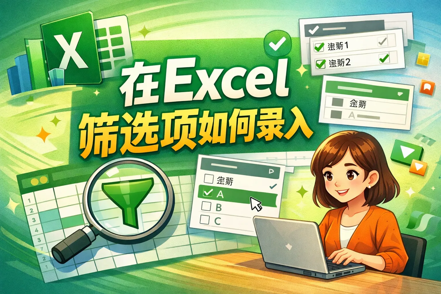 在excel筛选项如何录入