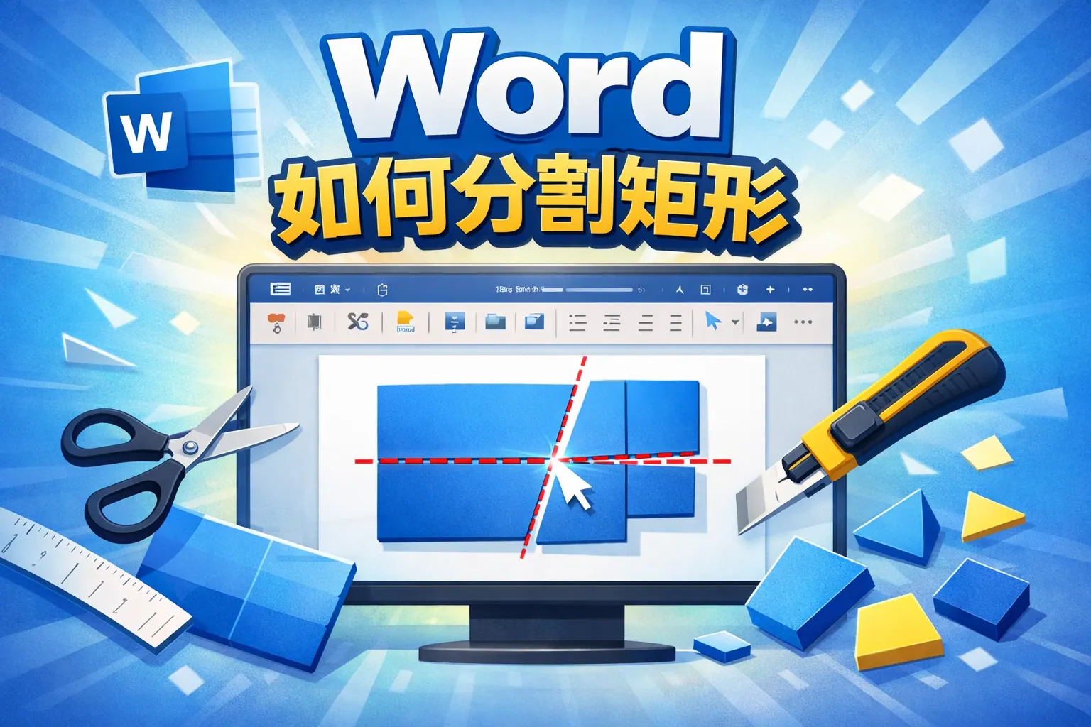 word如何分割矩形