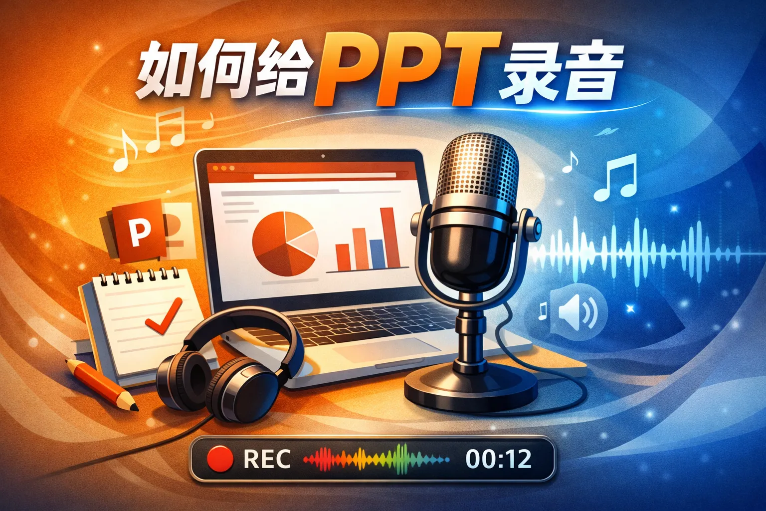 如何 给 ppt 录音