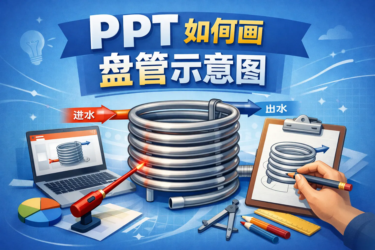 ppt如何画盘管示意图