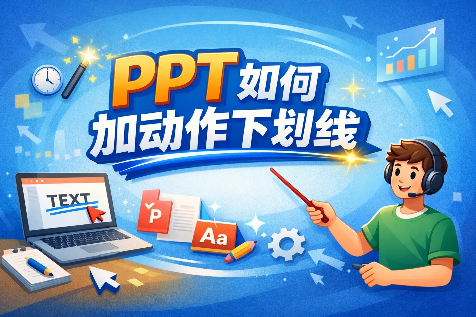 ppt如何加动作下划线