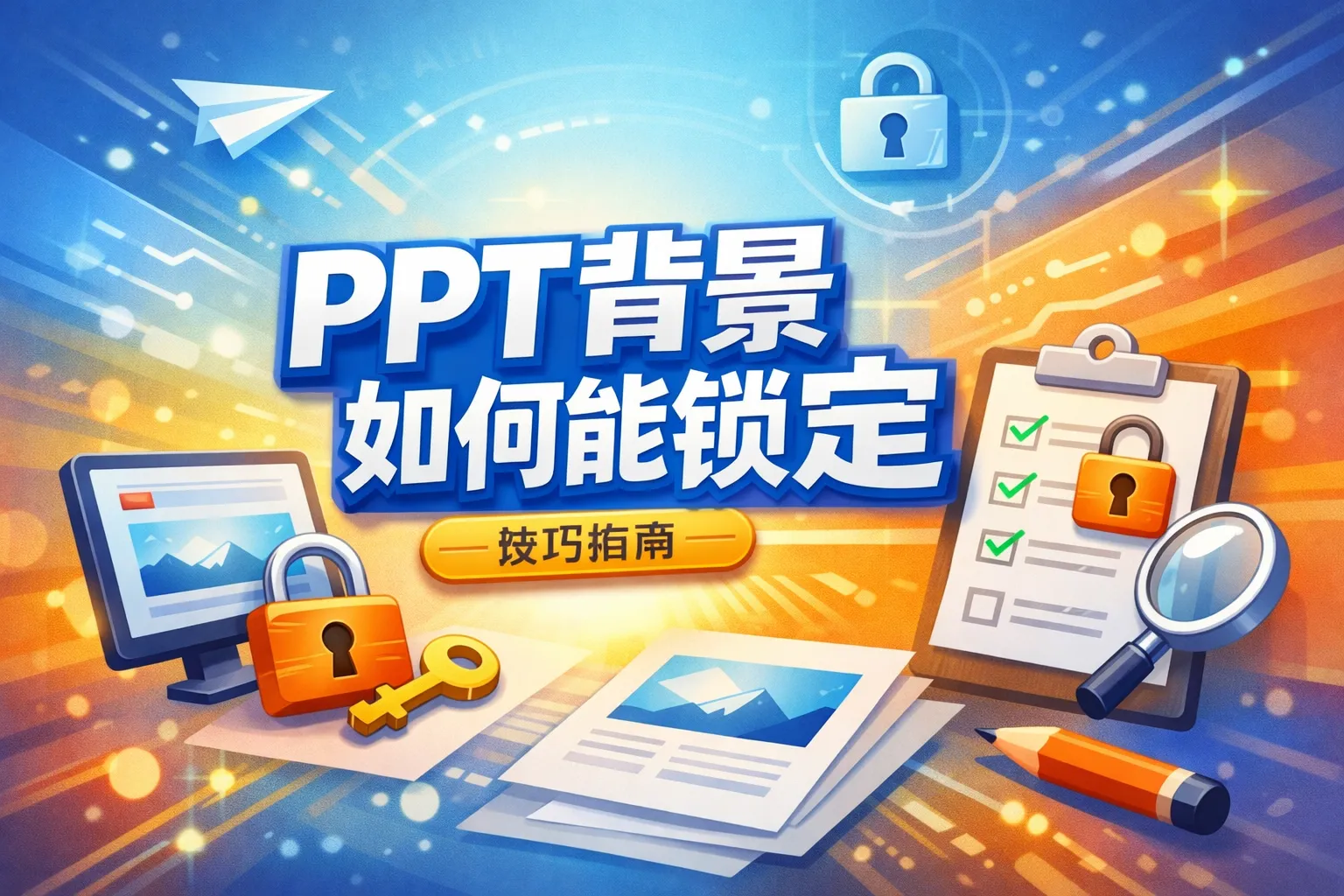 ppt背景如何能锁定