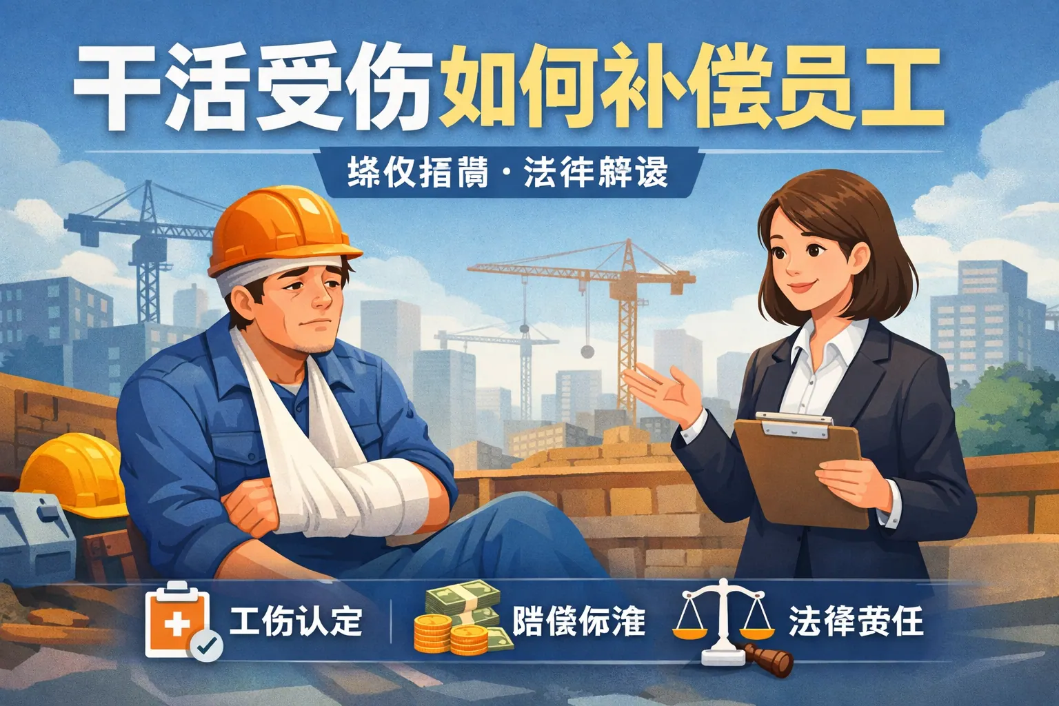 干活受伤如何补偿员工