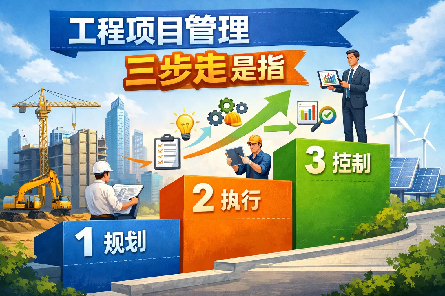 工程项目管理三步走是指