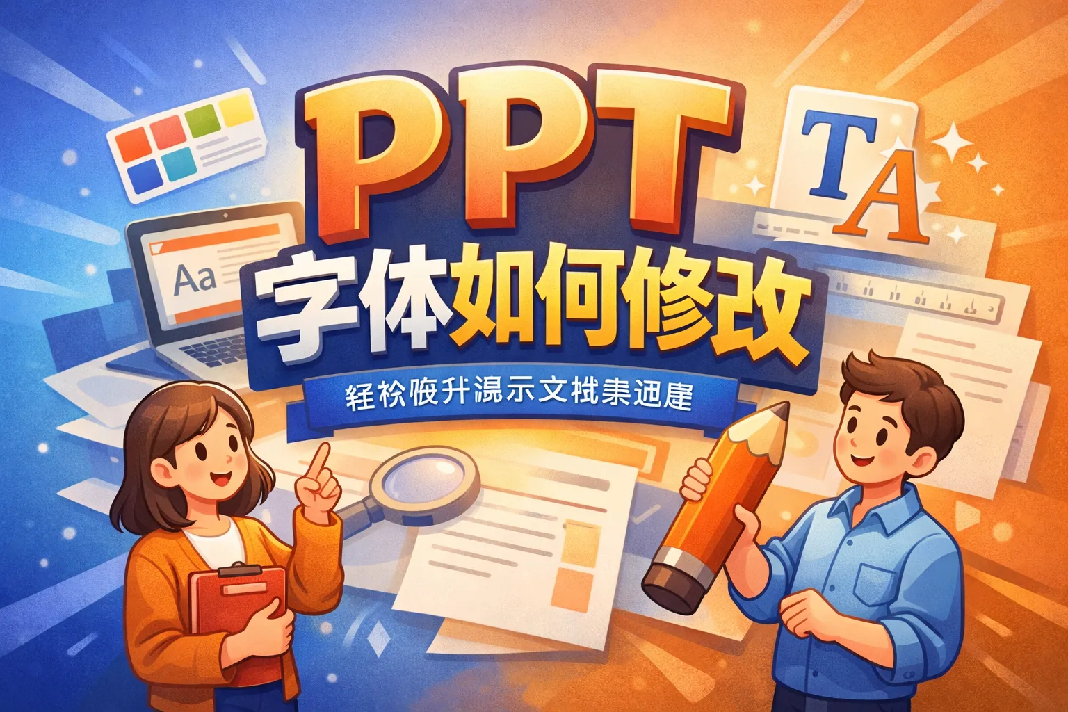 ppt 字体如何修改