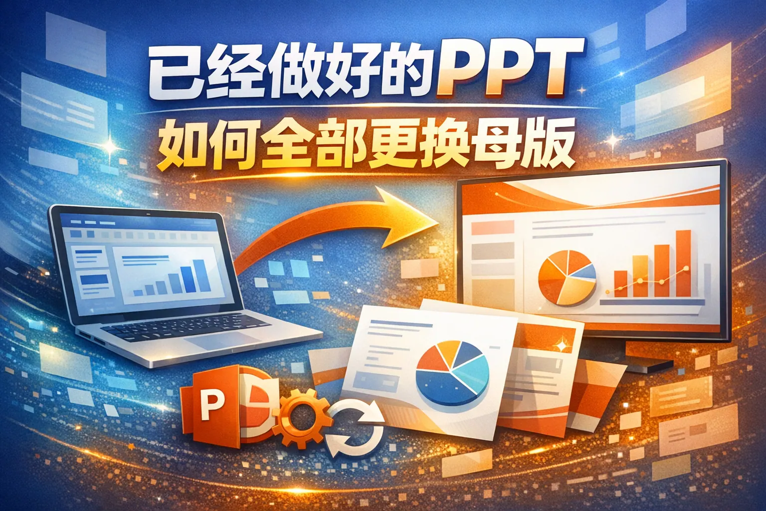 已经做好的ppt如何全部更换母版