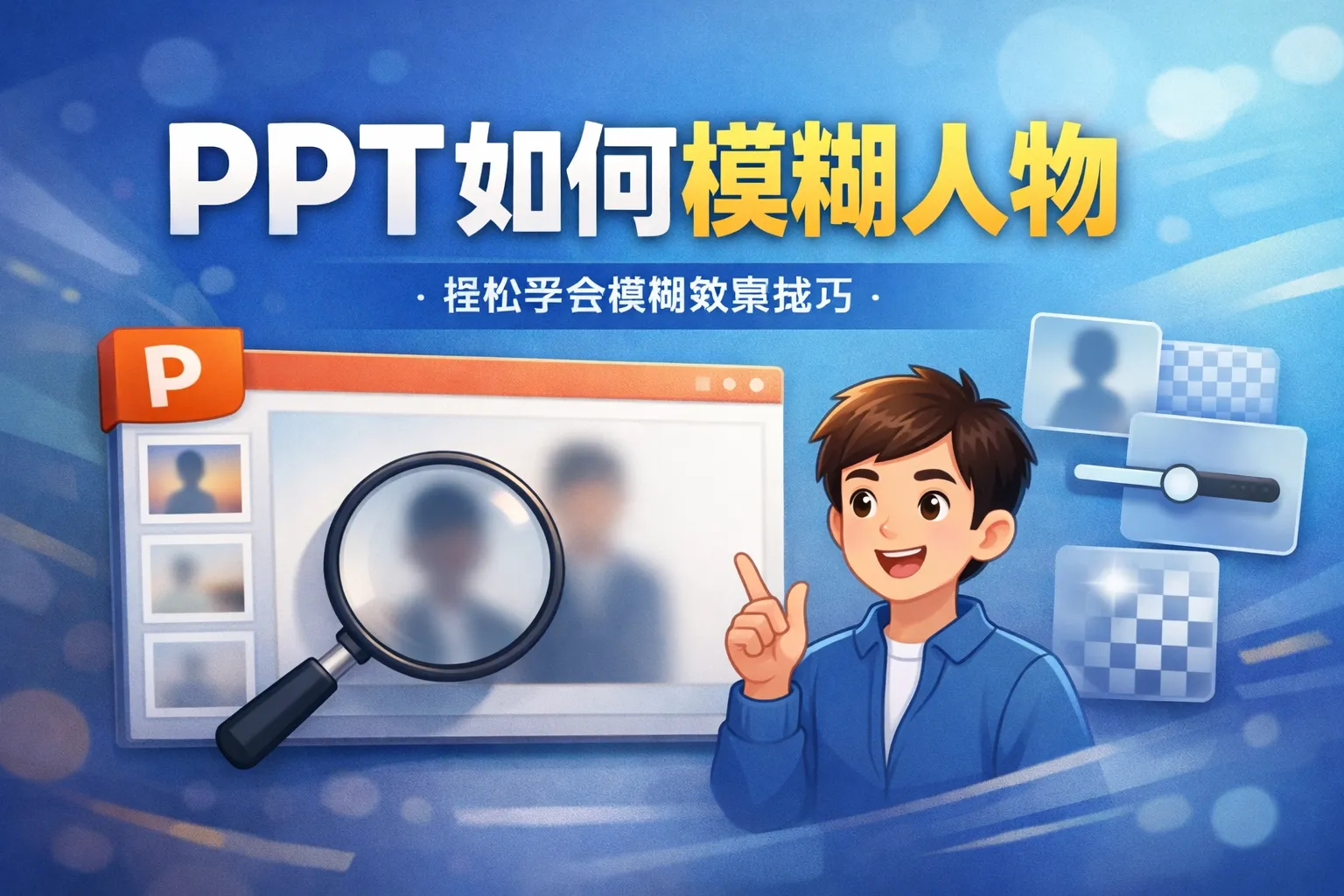 ppt如何模糊人物