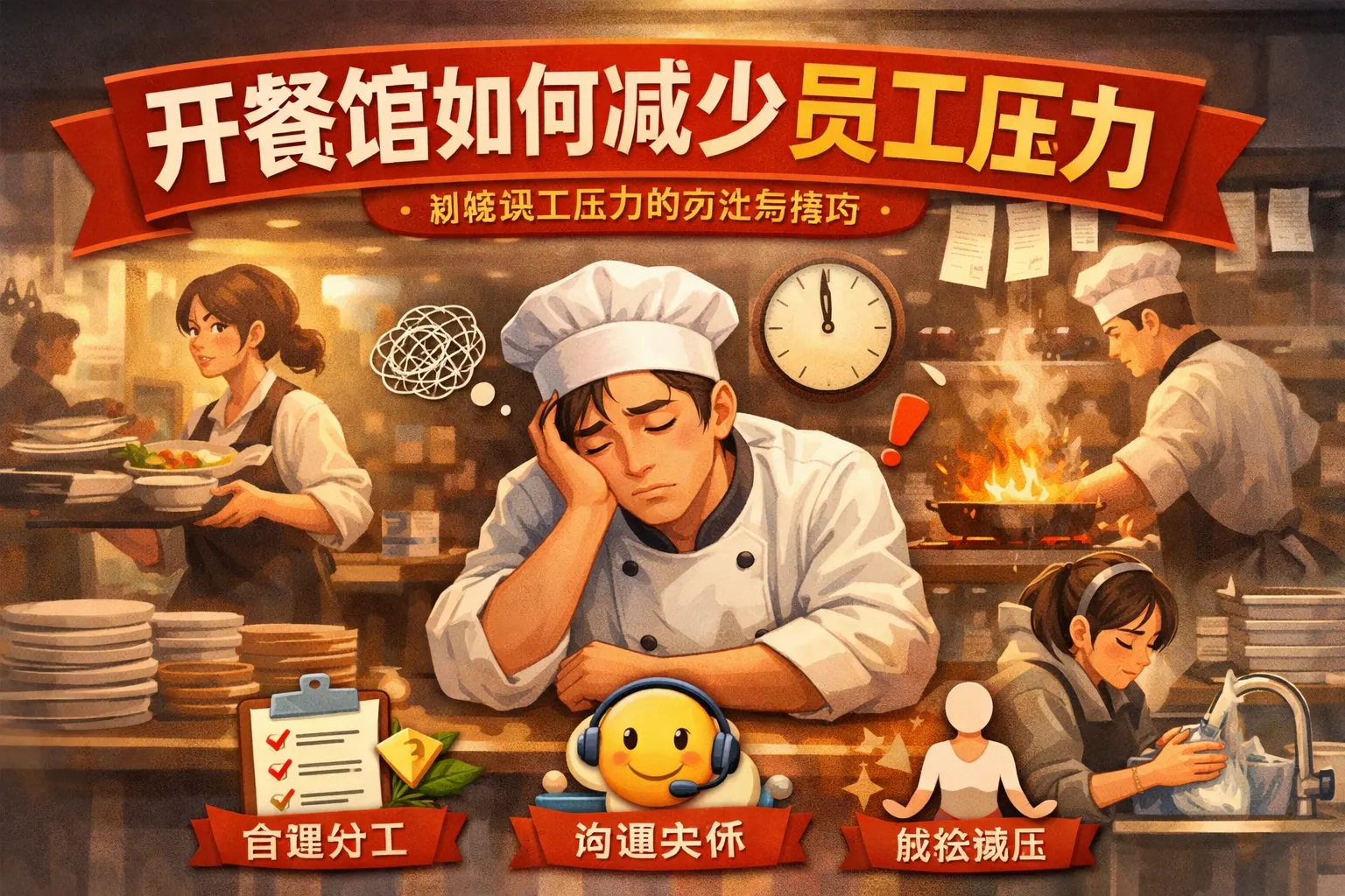 开餐馆如何减少员工压力