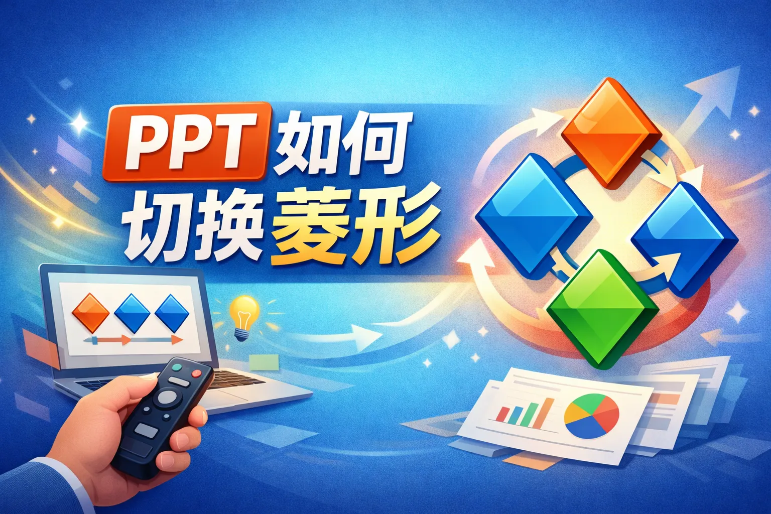 ppt如何切换菱形