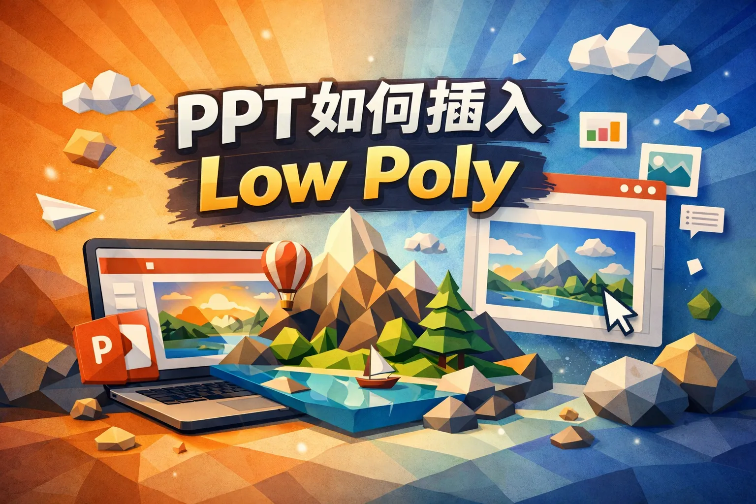 ppt如何插入lowpoly