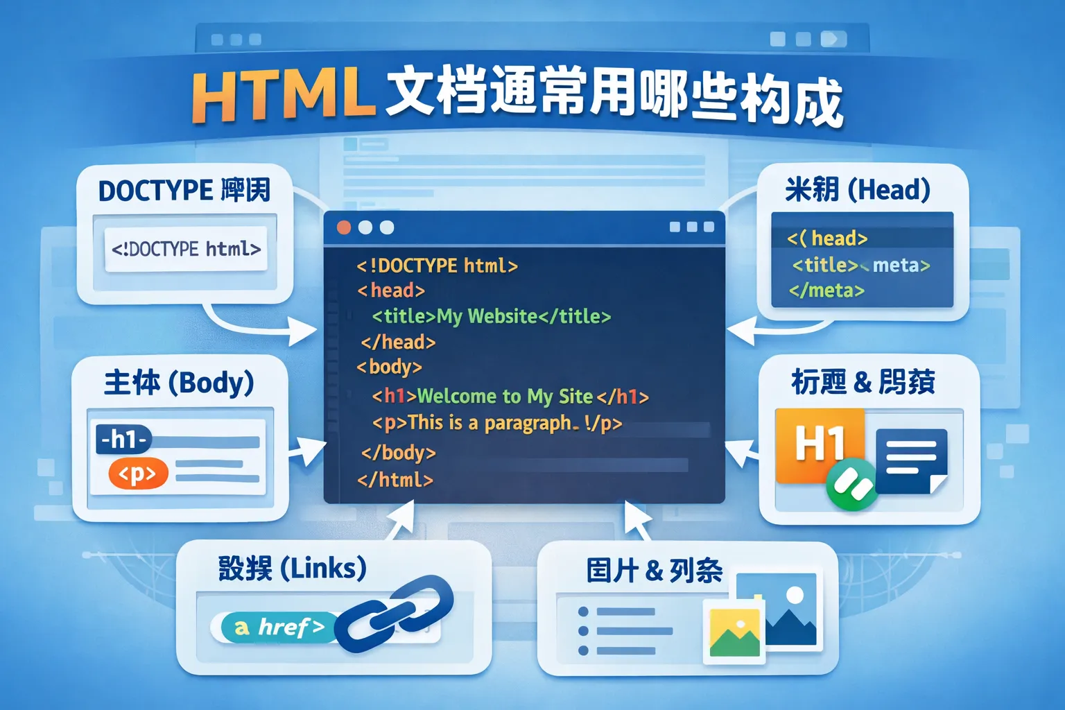 HTML文档通常用哪些构成
