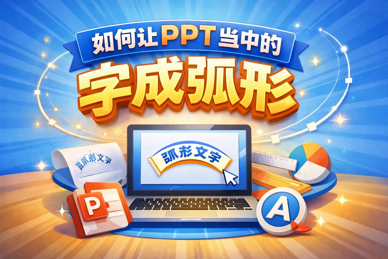 如何让ppt当中的字成弧形