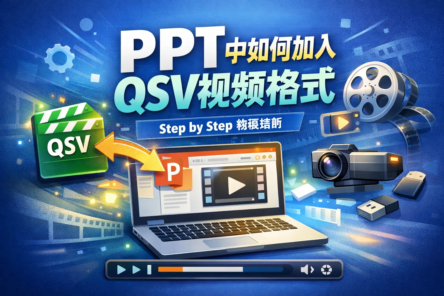 ppt你如何加入qsv视频格式