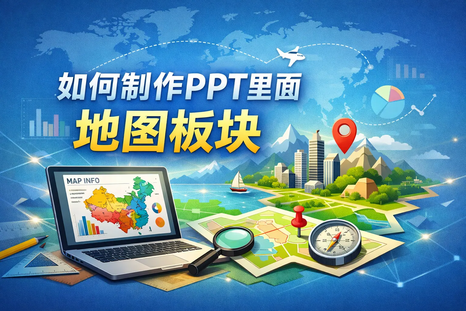 如何制作ppt里面地图板块