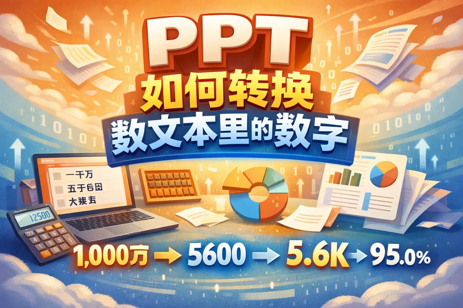 PPT如何转换数文本里的数字