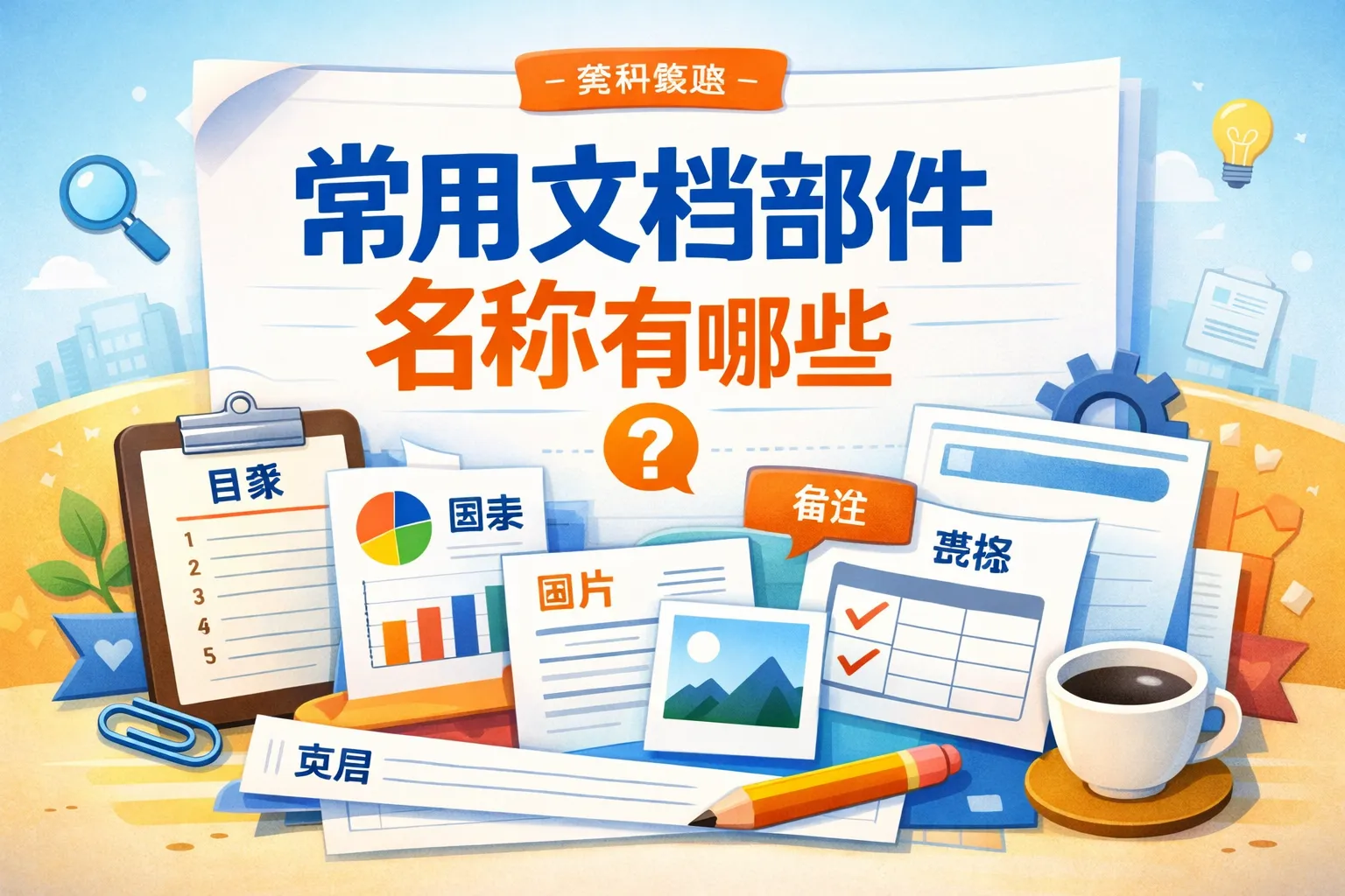 常用文档部件名称有哪些