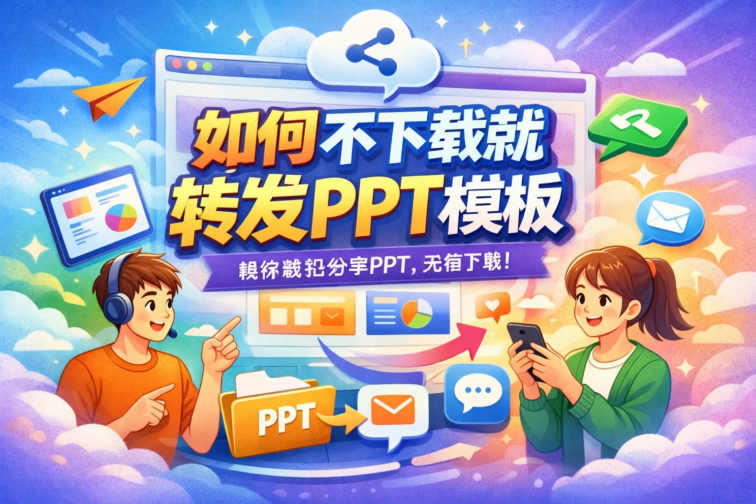 如何不下载就转发PPT模板