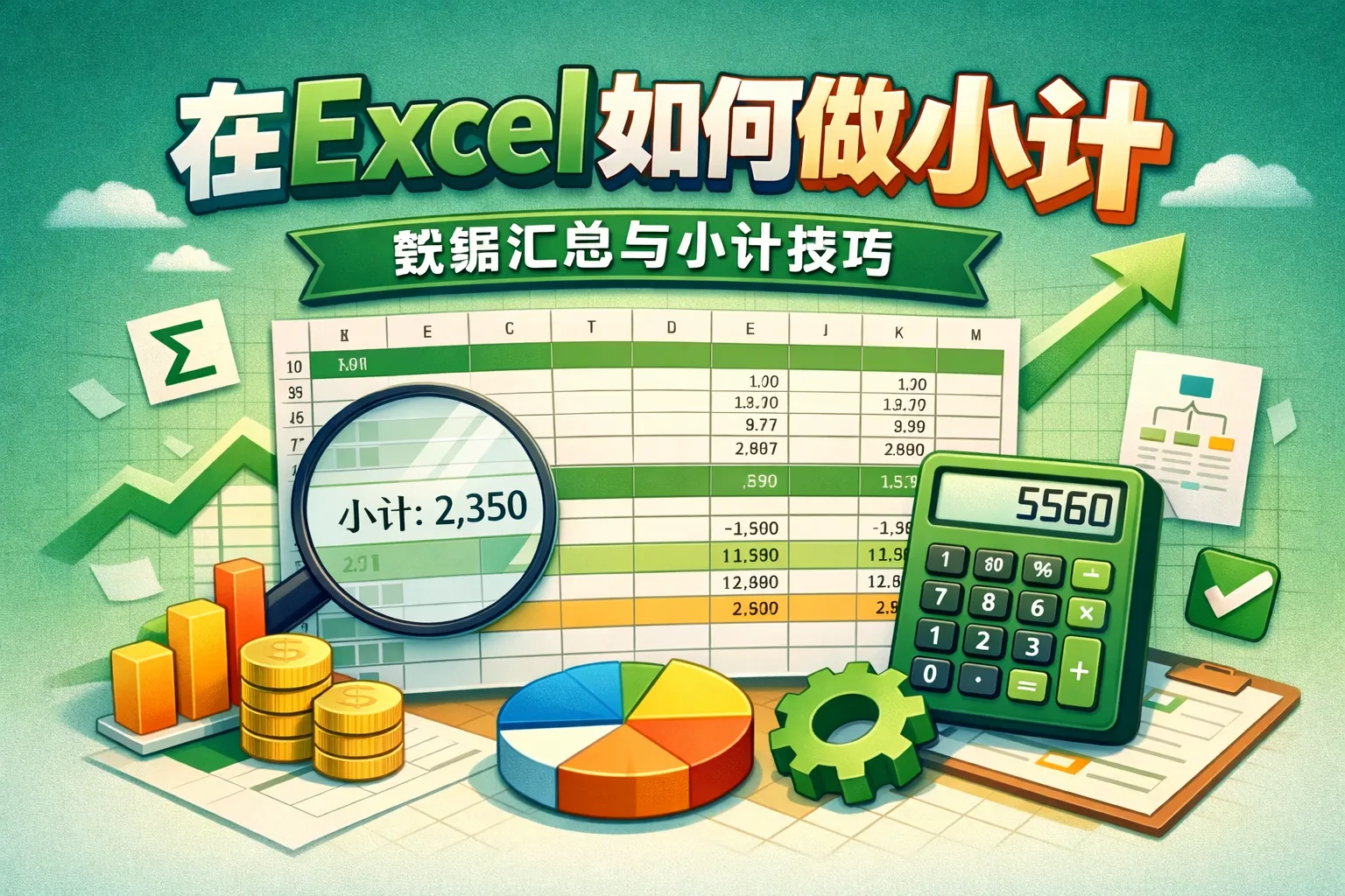 在excel如何做小计