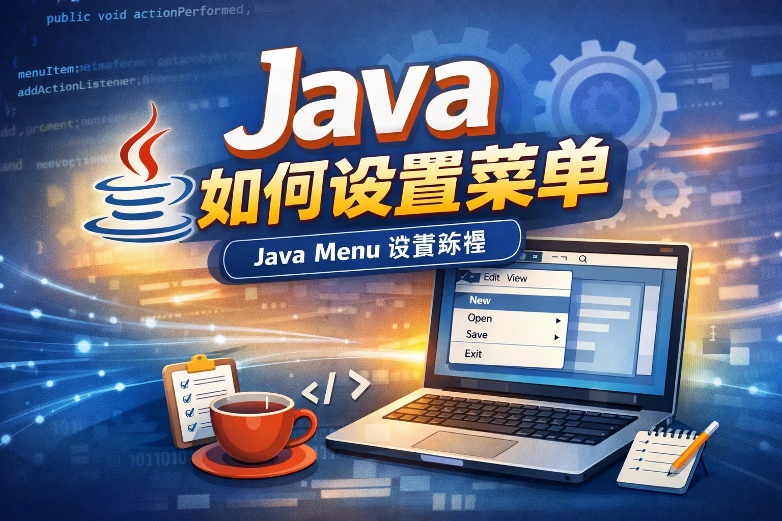 java如何设置菜单