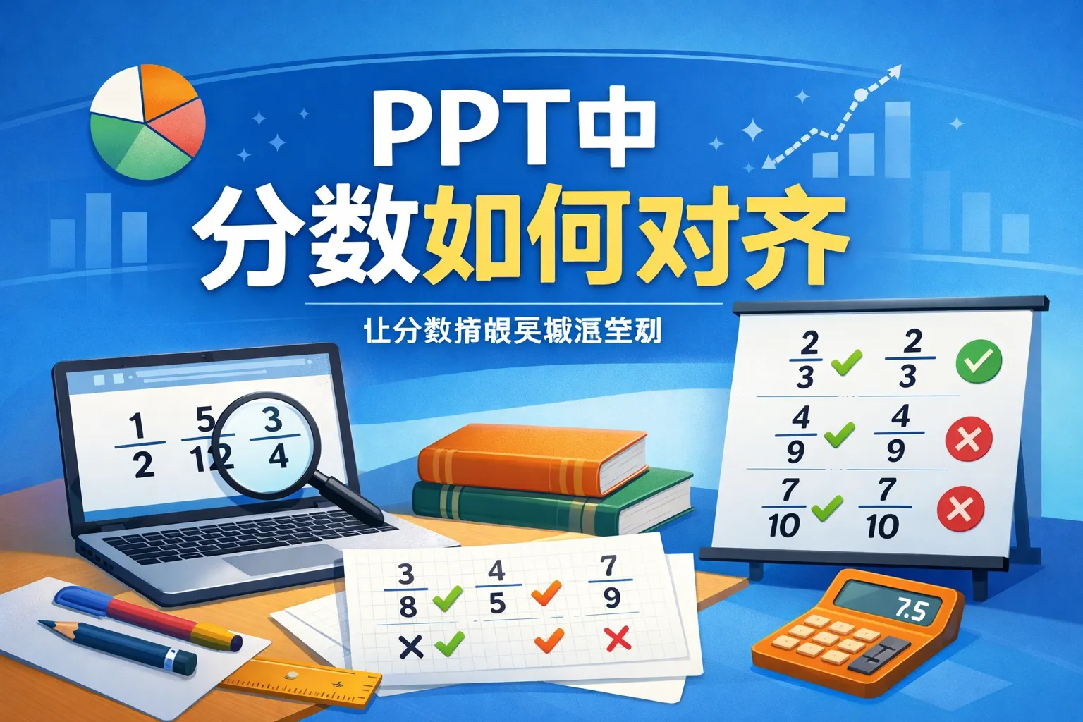 ppt中分数如何对齐