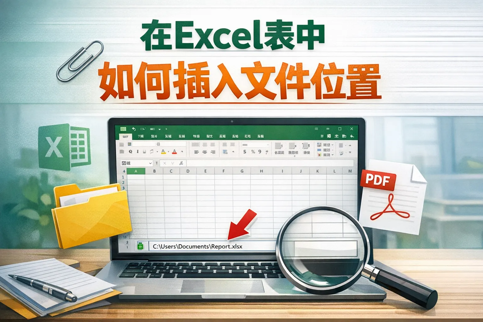 在excel表中如何插入文件位置