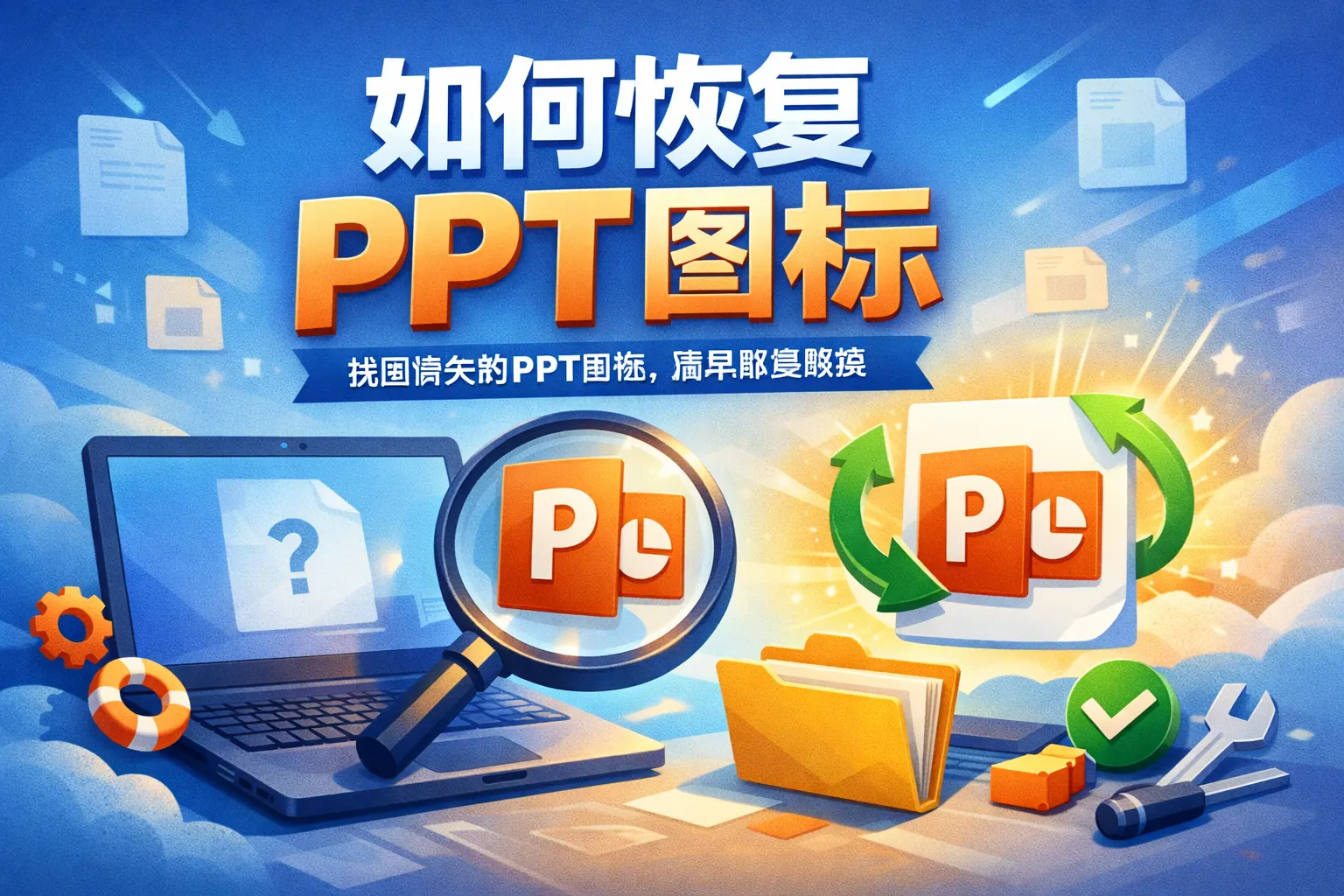 如何恢复ppt图标
