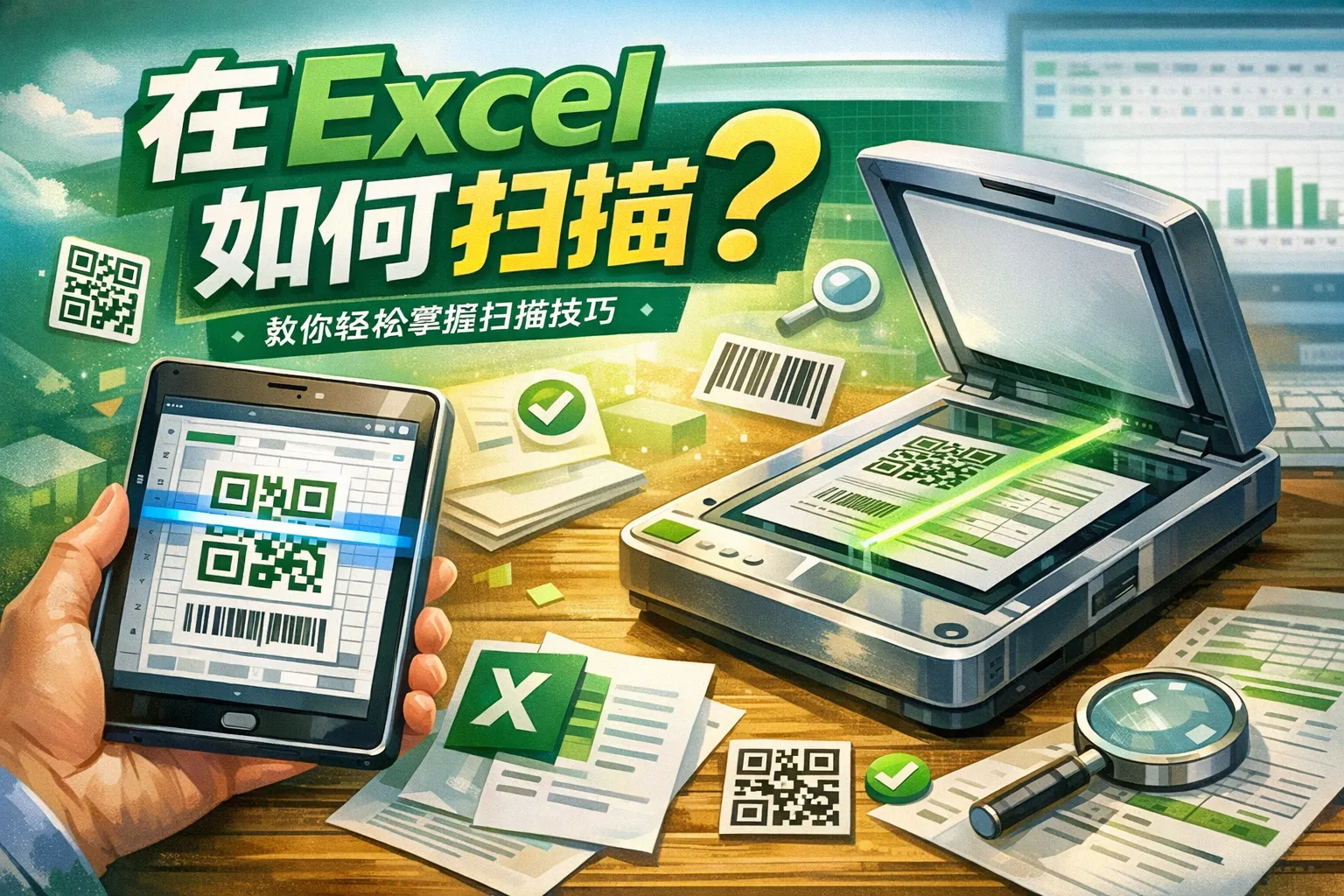 在excel如何扫描