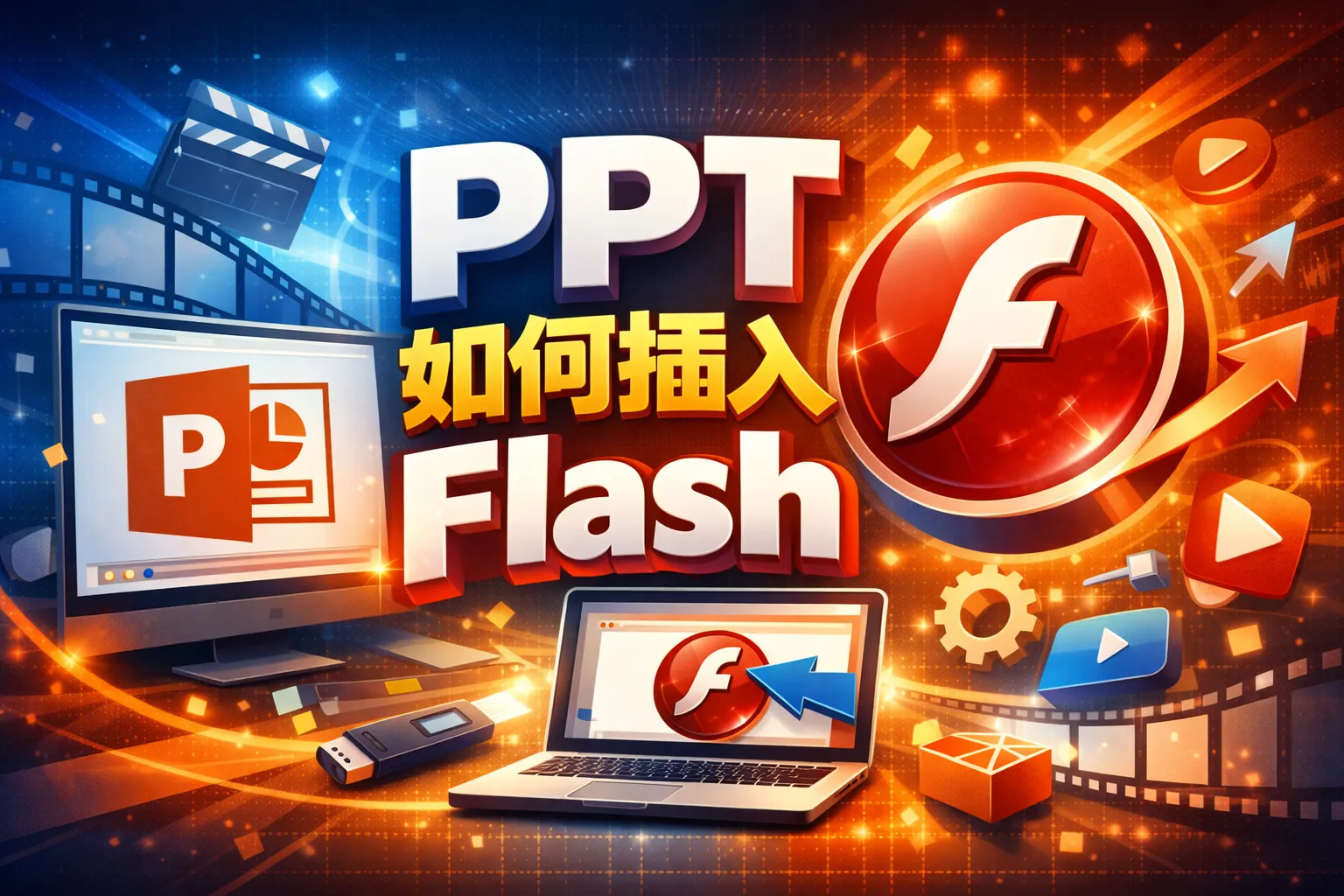 ppt 如何插图flash