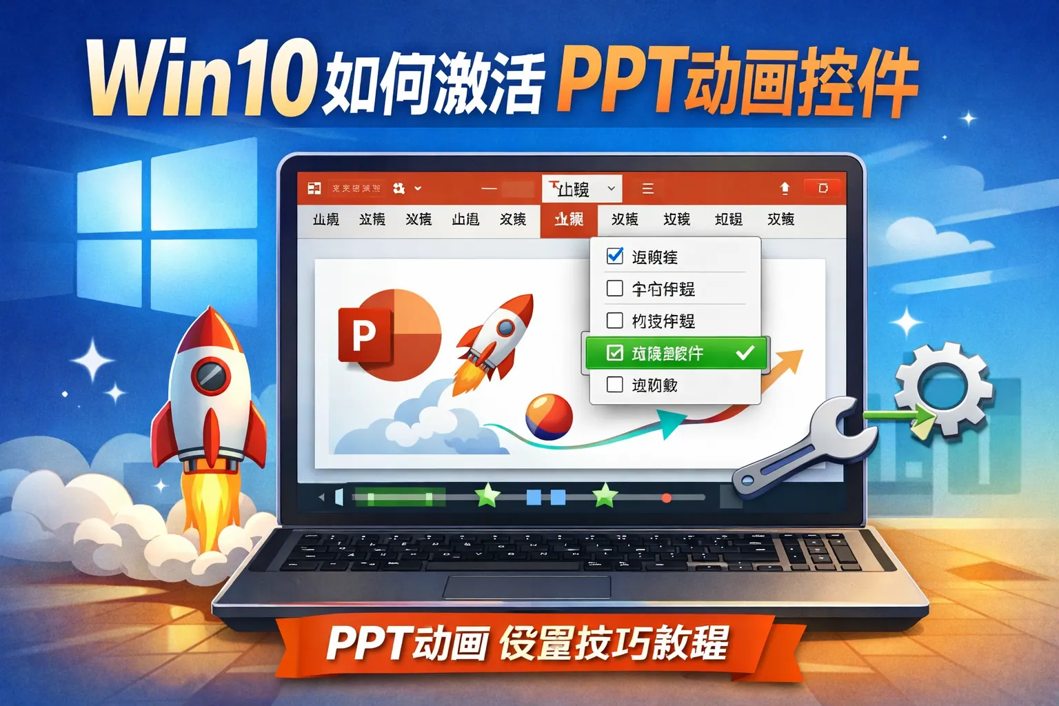 win10如何激活ppt动画控件