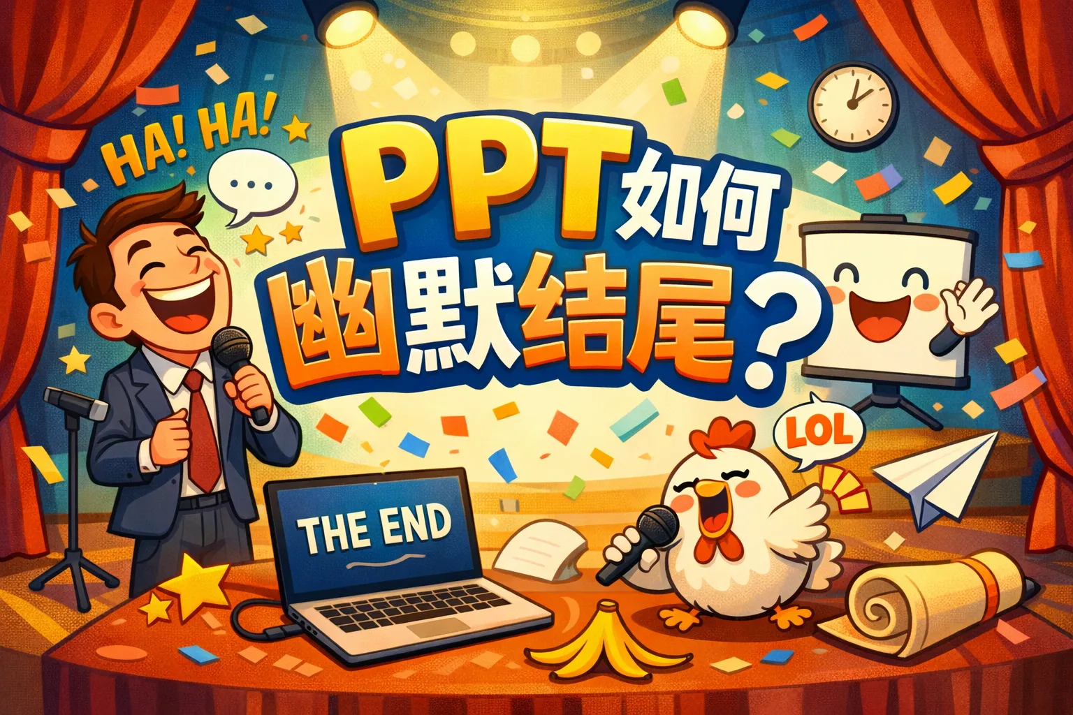 ppt如何幽默结尾