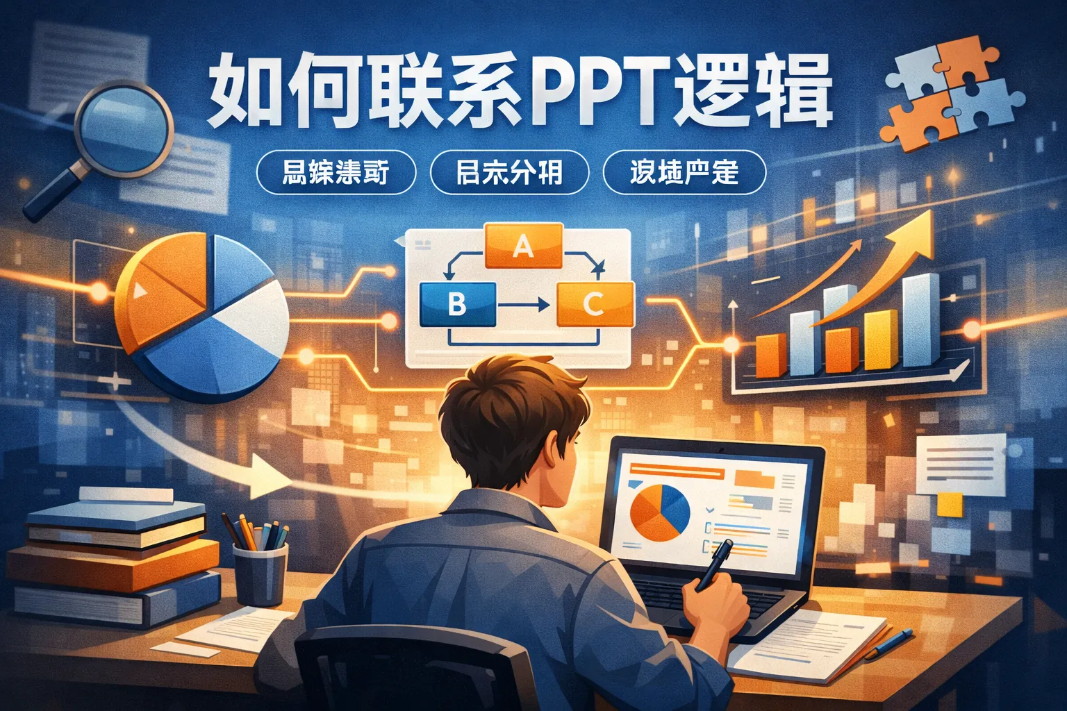 如何联系ppt逻辑