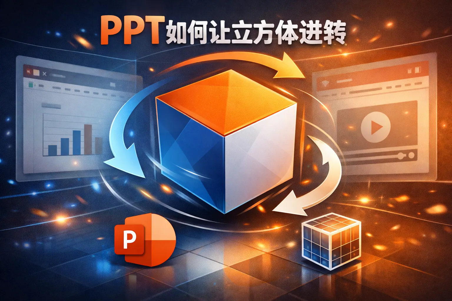 ppt如何让立方体进行旋转