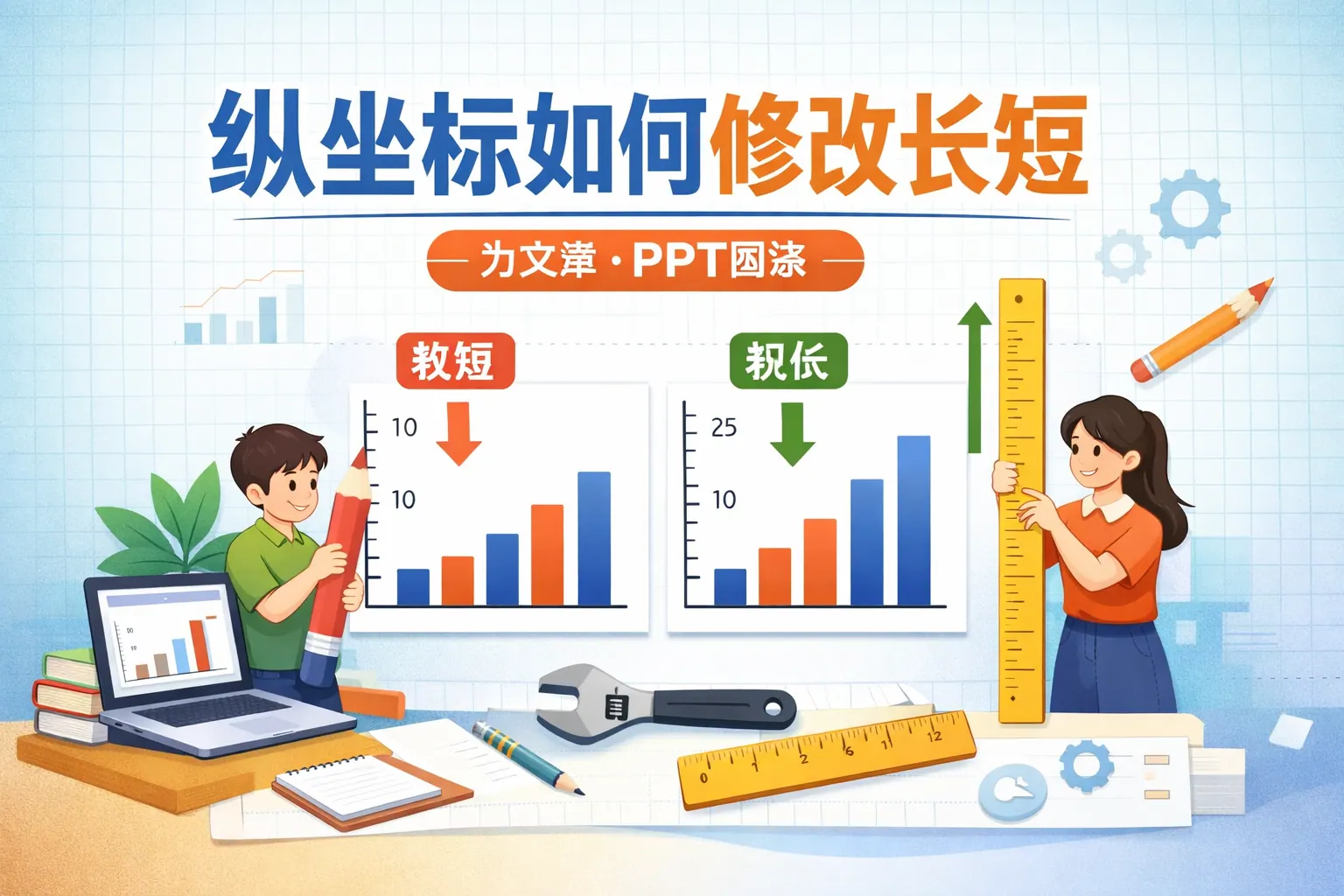ppt图表纵坐标如何修改长短