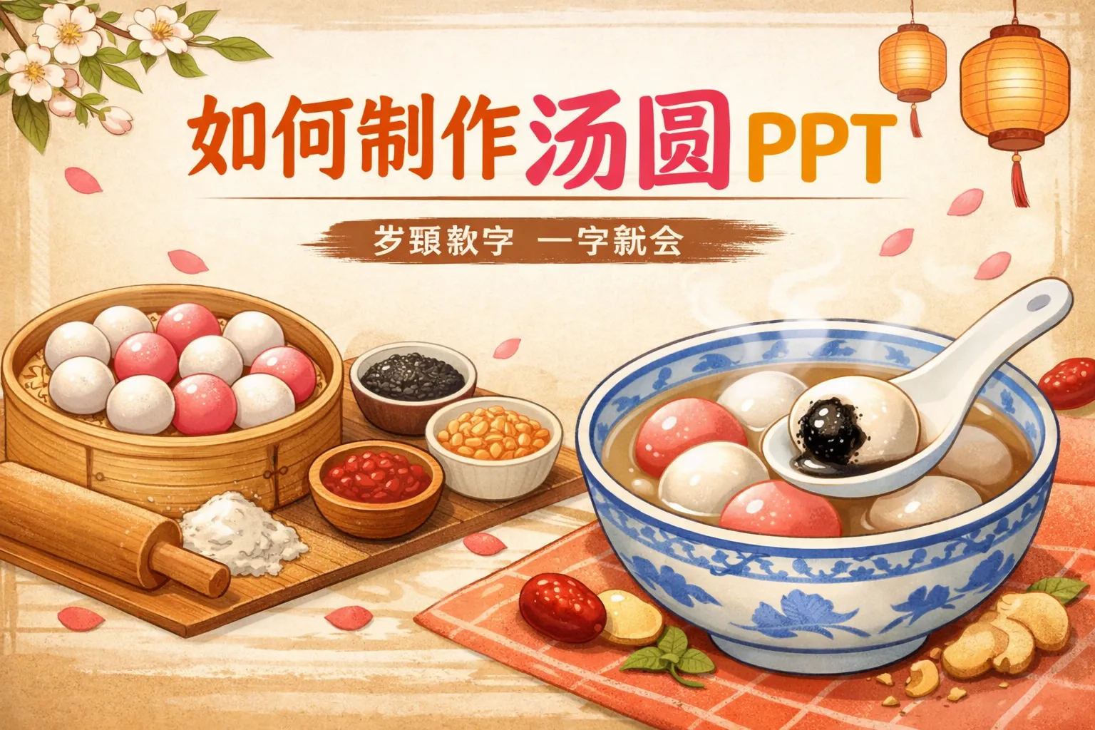 如何制作汤圆ppt
