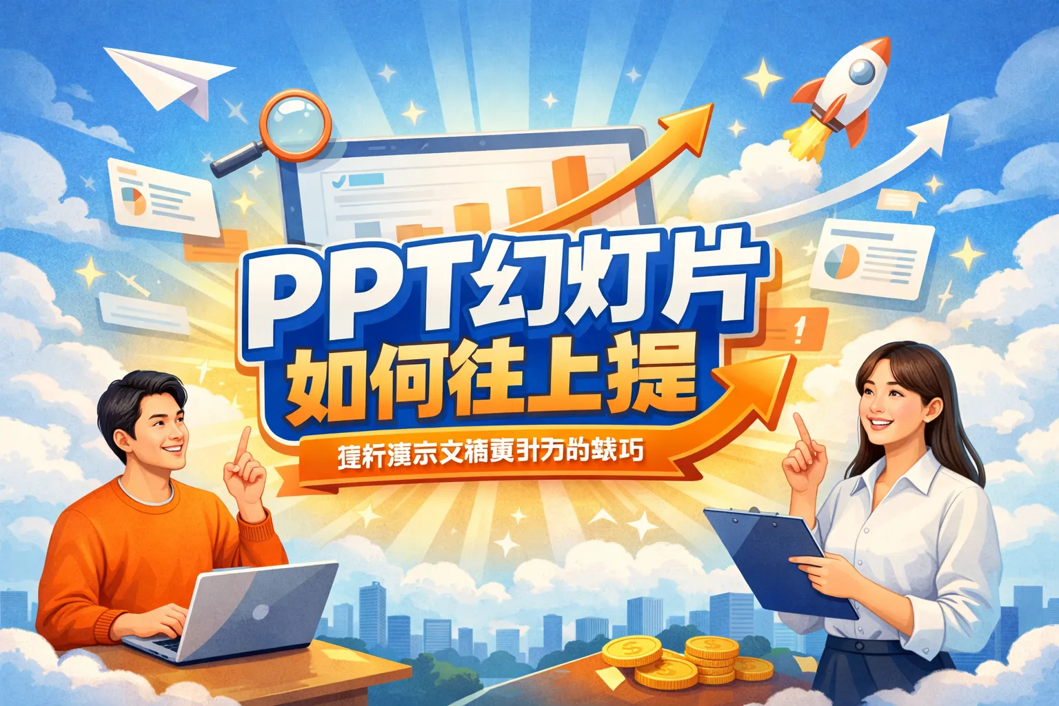 ppt幻灯片如何往上提