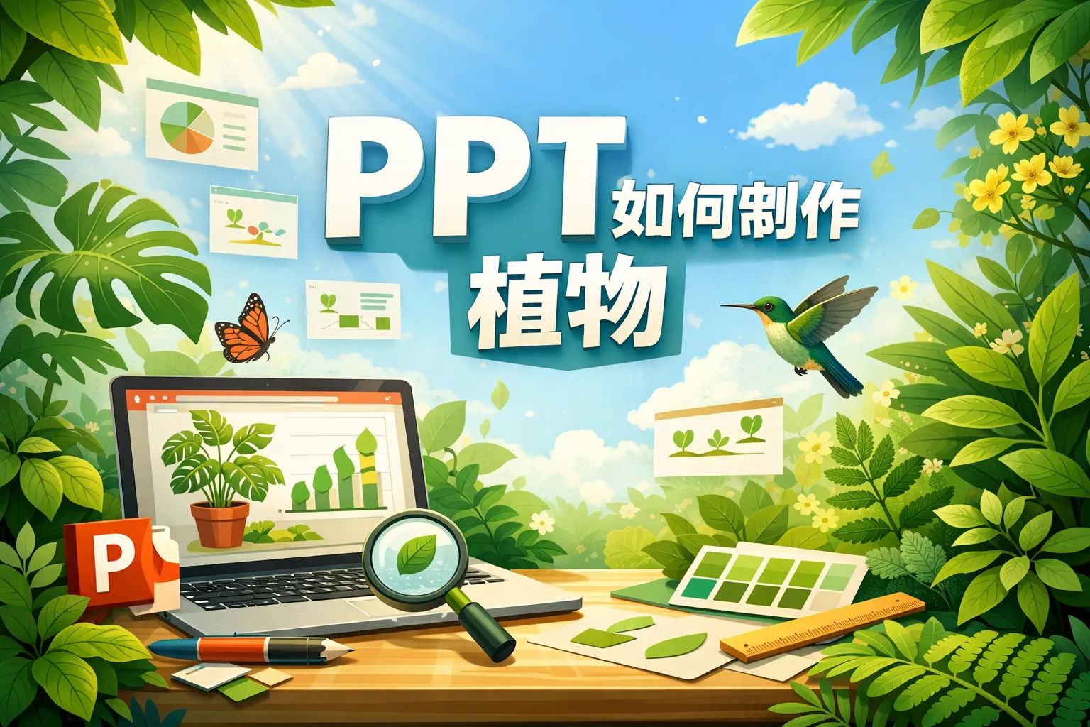 ppt如何制作植物