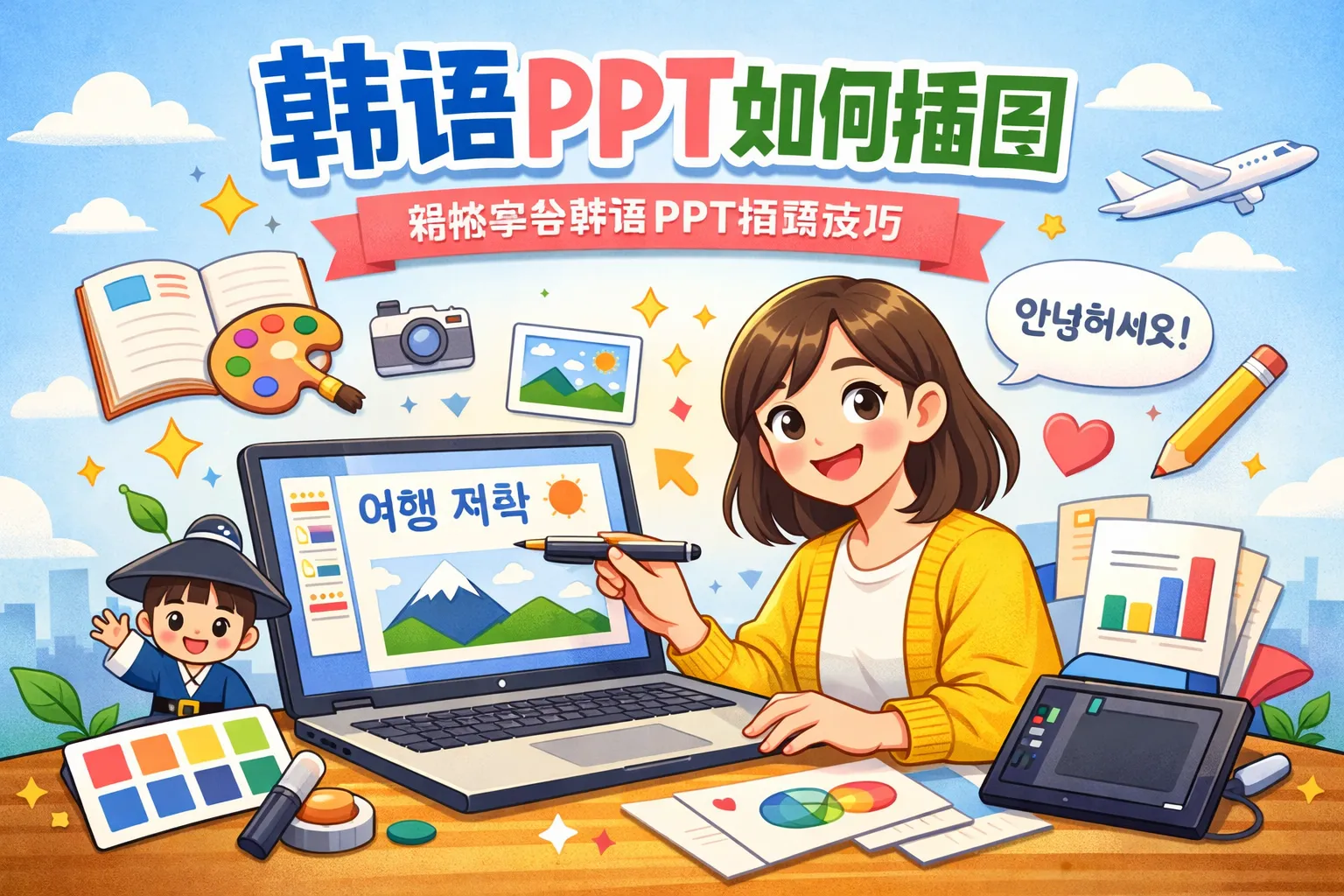 韩语ppt如何插图