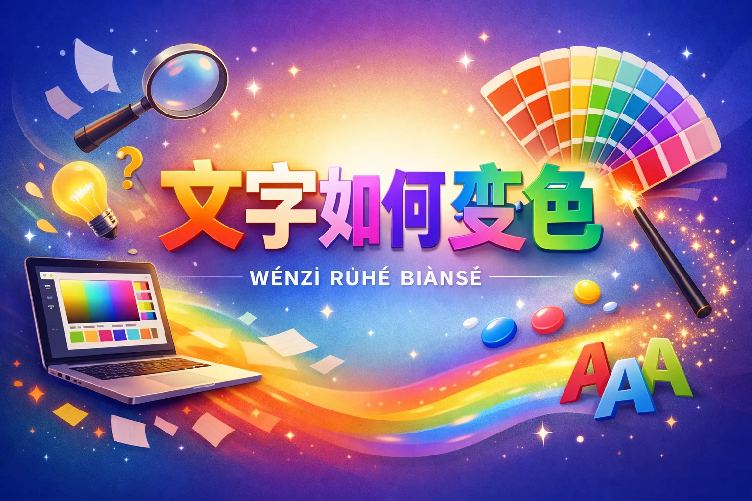 ppt 文字如何变色