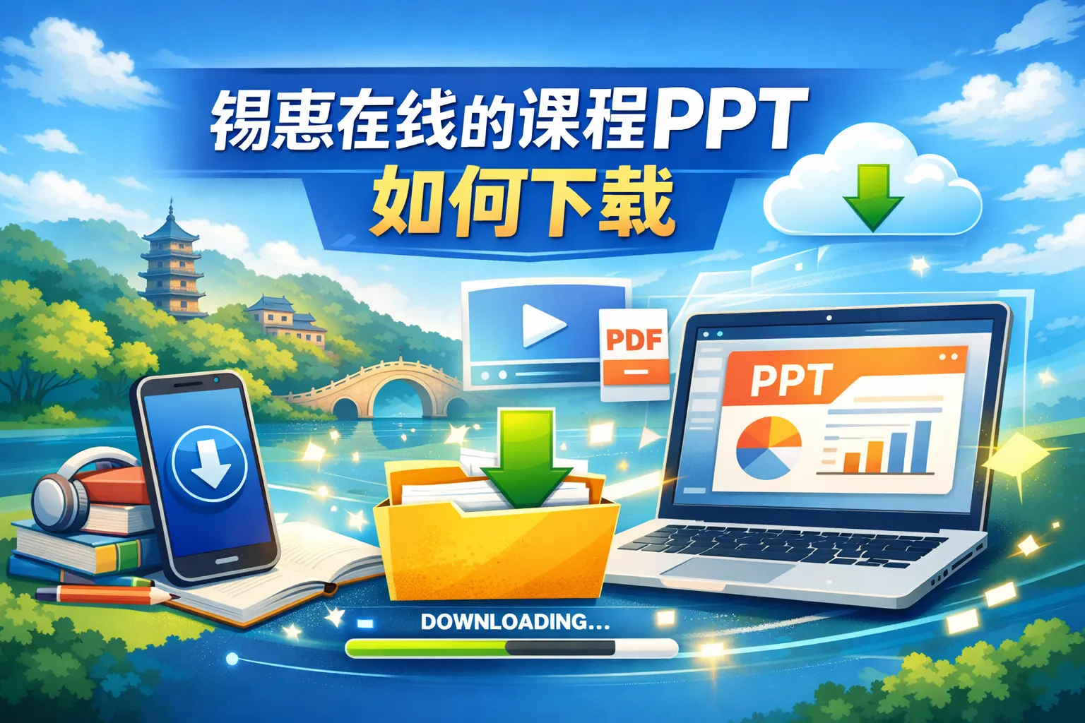 锡惠在线的课程ppt如何下载