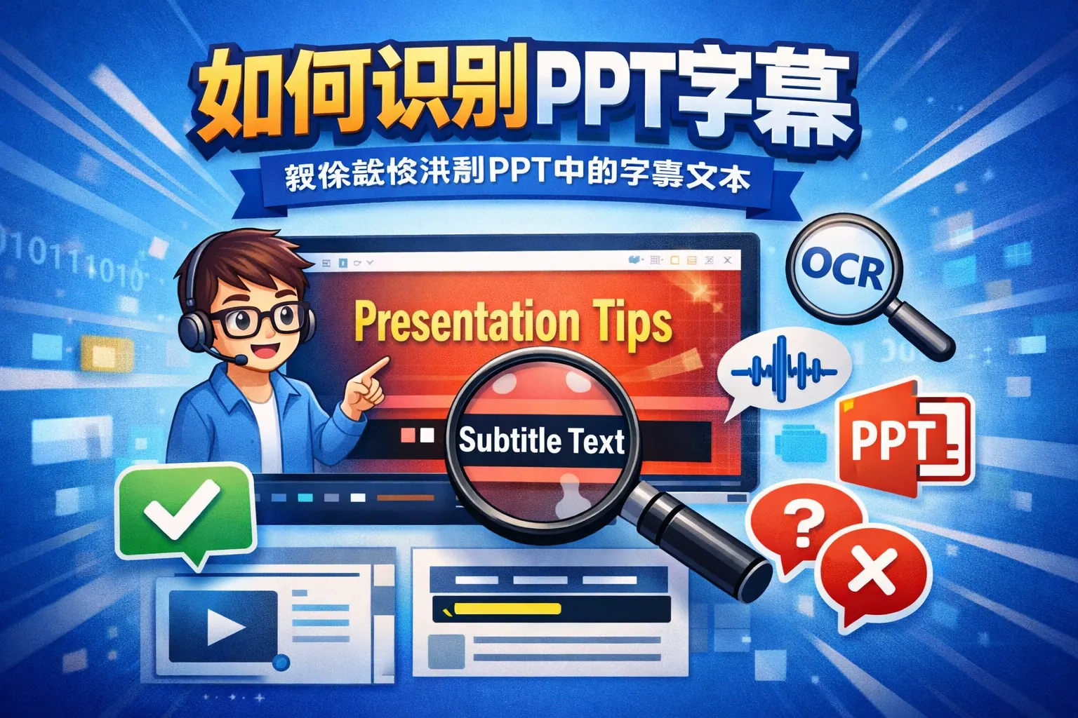 如何识别ppt字幕