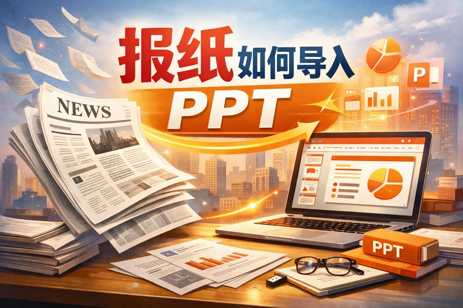 报纸如何导入ppt