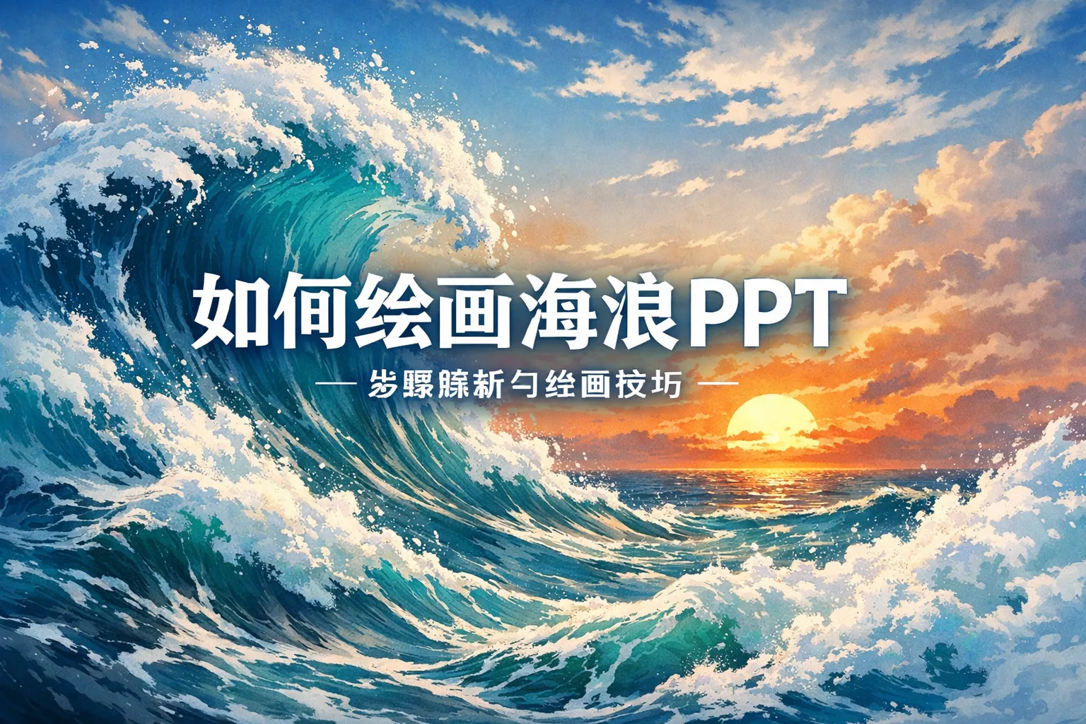 如何绘画海浪ppt