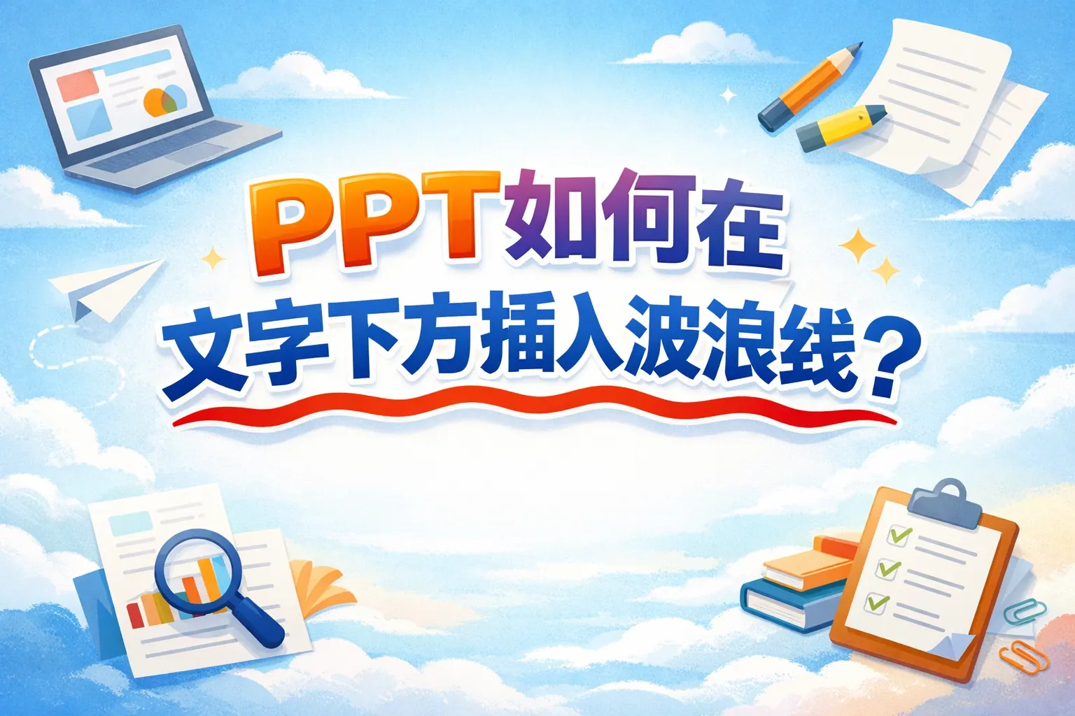 ppt如何在文字下方插入波浪线